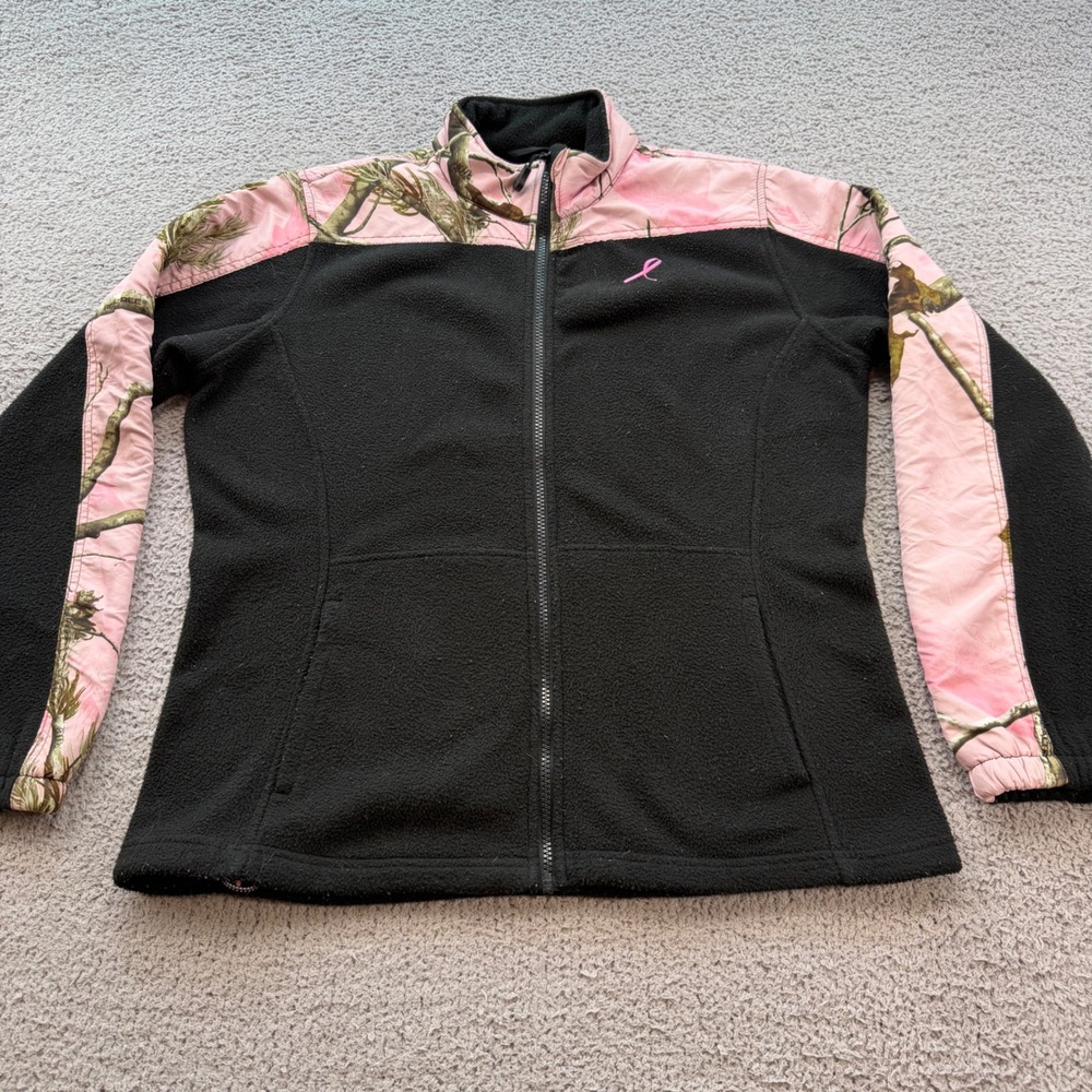 Bushmaster Womens Pink Realtree Camo Fleece Jacket Black Full Zip Size M Gun